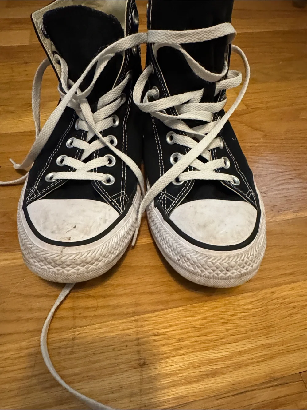 Converse Black and White High Top Sneakers - Picture 9 of 10